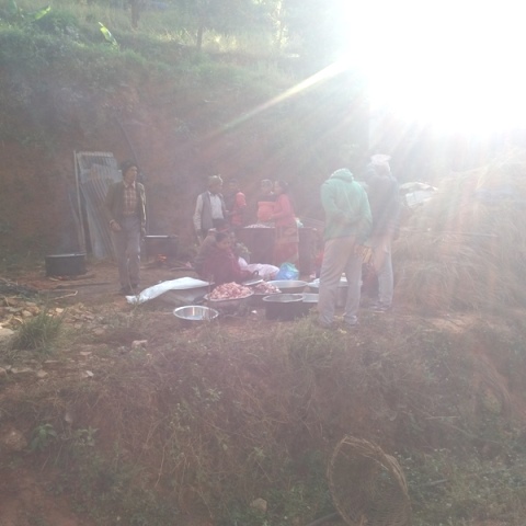 Preparations are being made for a banquet near Siddhi Ganesh Mavi polling station located in Chautara Sagachokgadi Municipality-7.